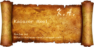 Kaiszer Axel névjegykártya